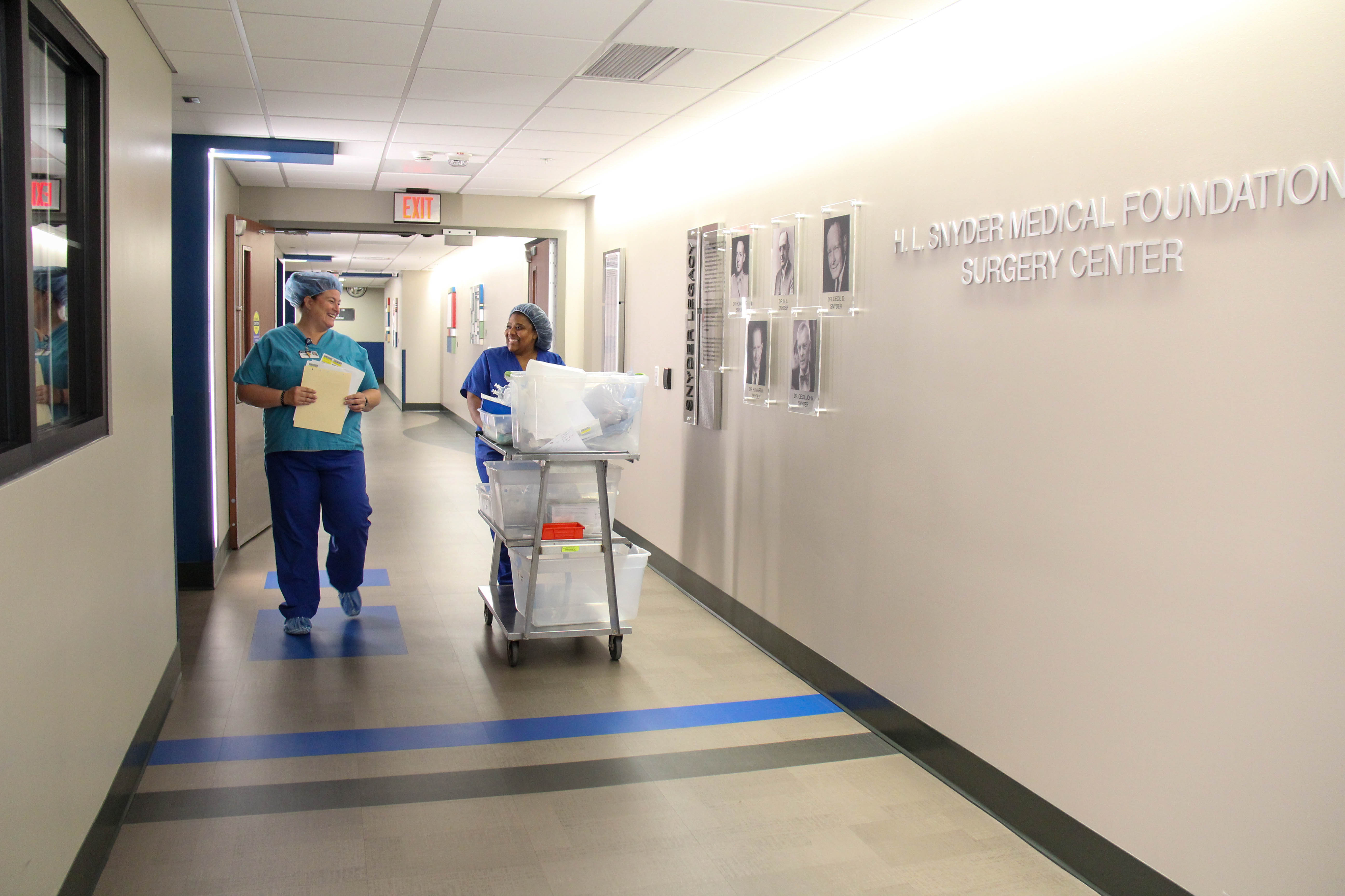 William Newton Hospital surgery center staff Bobbi Jo Rowe and Valarie Madondo enjoy working in their expanded space. The public is invited to see the H. L. Snyder Medical Foundation Surgery Center at its grand opening celebration on Sunday, November 20 at 3:30 p.m.